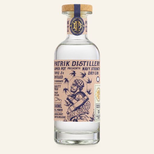 Patrik Navy Strength Dry Gin 0,50 l – boca na krem podlozi